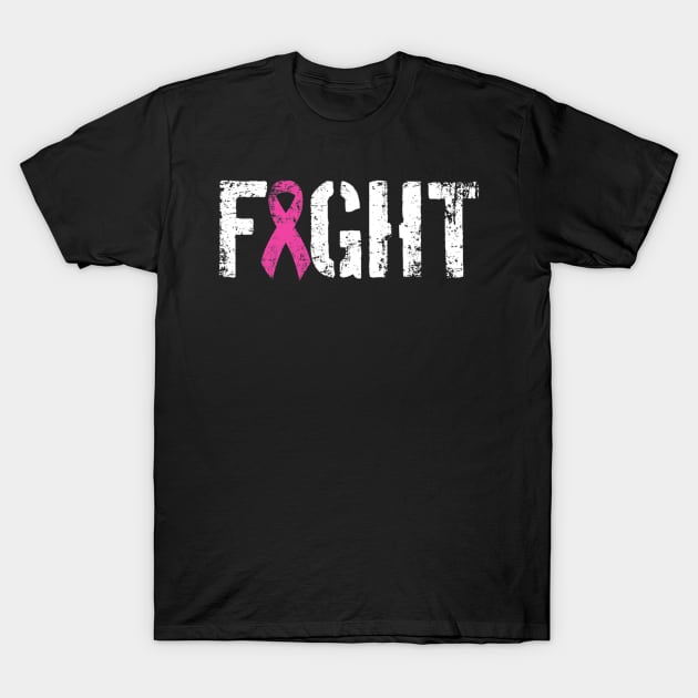 Fight Breast Cancer Military Style Awareness Ribbon T-Shirt by eldridgejacqueline